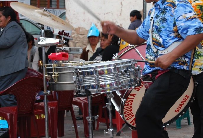 Kapero Playing Snares and Dancing while Enjoying the Fiesta