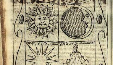 Guaman Poma's Drawing of the Two Suns and Pacariqtambo (http://www.kb.dk/permalink/ 2006/poma/79/en/text/?open=id2970453)