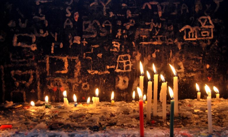 Requests (Prayers) in Wax on the Walls of the Chapel of Candles, Huanca