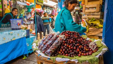 A Mountain of Capuli Fruit in Wanchaq Market