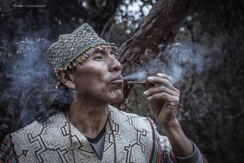 A Shaman Smoking Natural Mapacho