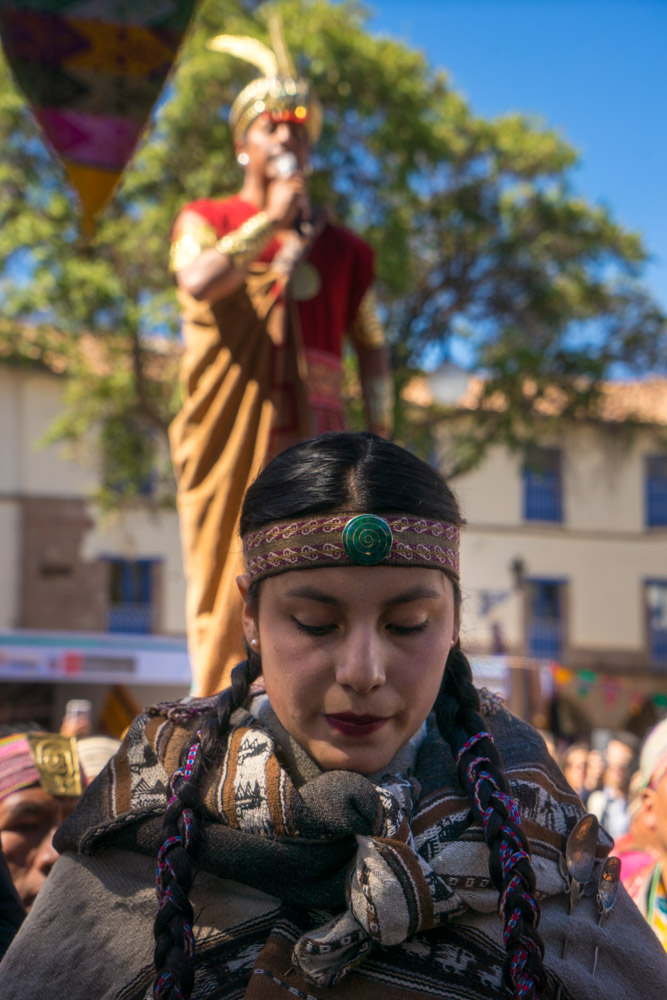 A beautiful ceremony in honor to the day of potato, Nivardo Carrillo as an Inka and a beautiful Qolla (Photo by Walter Coraza Morveli)