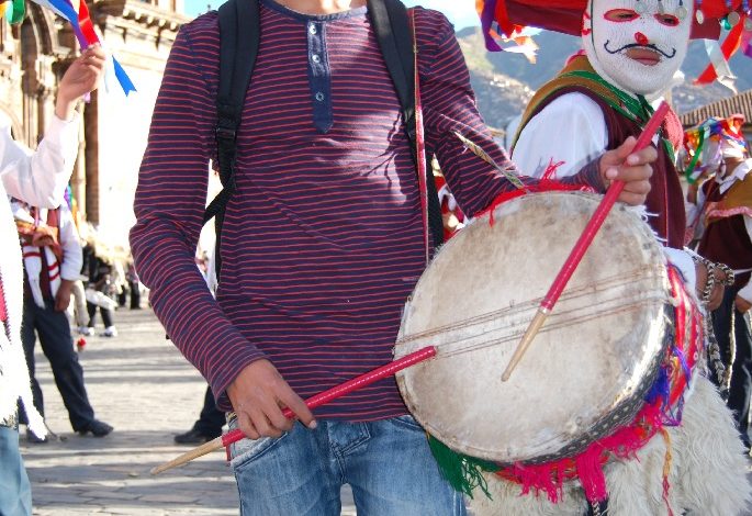 Brayan Coraza Playing His Drum
