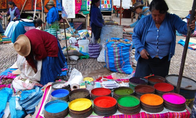 A Market Day, Dies for Weaving in Pisac (Wayra)