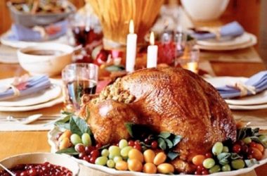 The Christmas Turkey in the Center of the Table