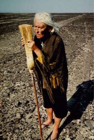 Maria Reiche and her Famous Broom in Nazca.