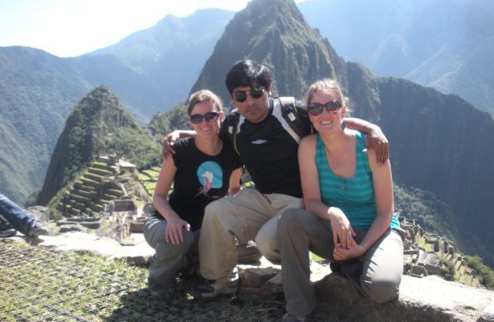 A Tourism Guide and Tourist in Machu Pichu