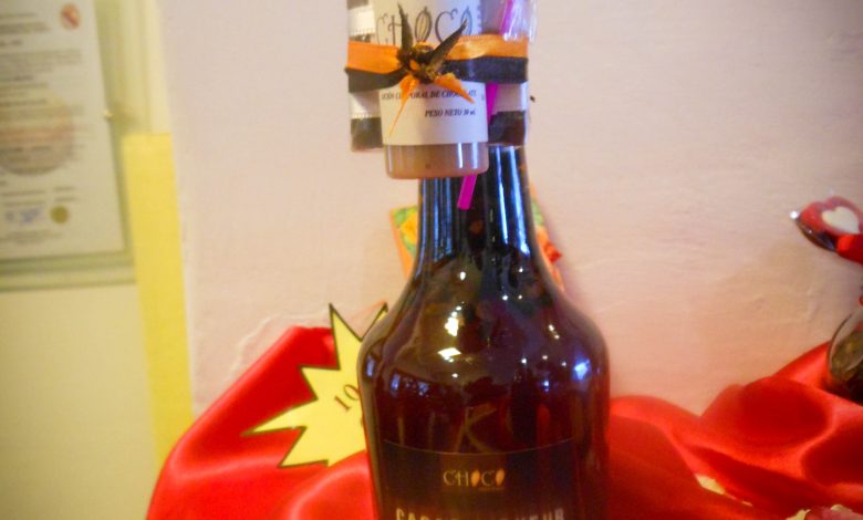 A Special Gift at Chocomuseo in Cuzco, Cacao Liquor plus a chocolate-scented lotion, cacao soap, and a hard chocolate