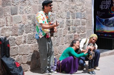 Huachafos Playing Music in a Cuzco Street