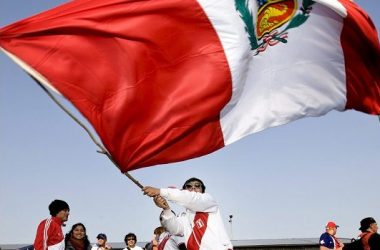 Peruvian Flag Flaming