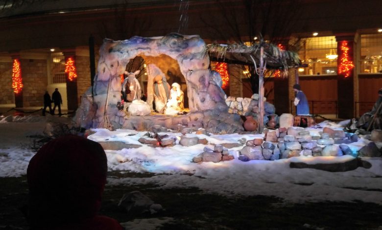Large Nativity in the Snow in the United States