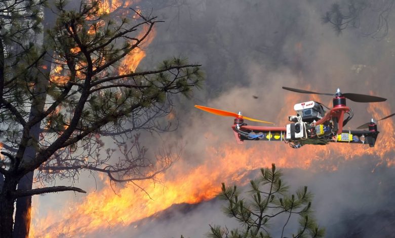 Controlling fire with drones